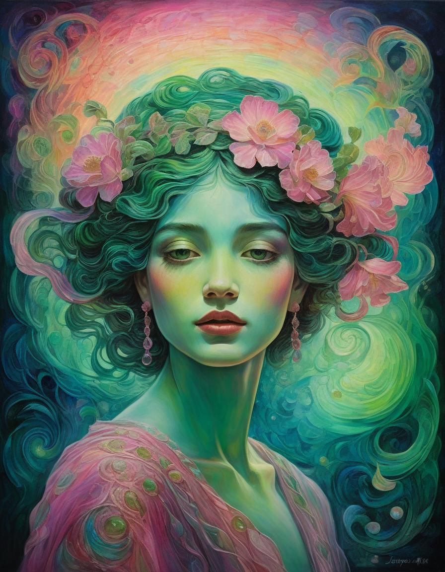 Ethereal Antique Fauvist Art with Aurora Colors