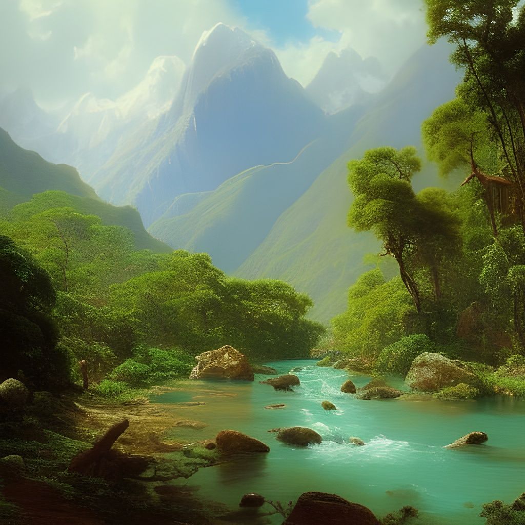 Andes Jungle Grotto in Bierstadt Style