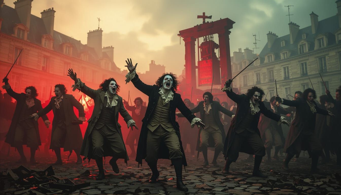 Storming of Bastille in Surreal, Distorted Style