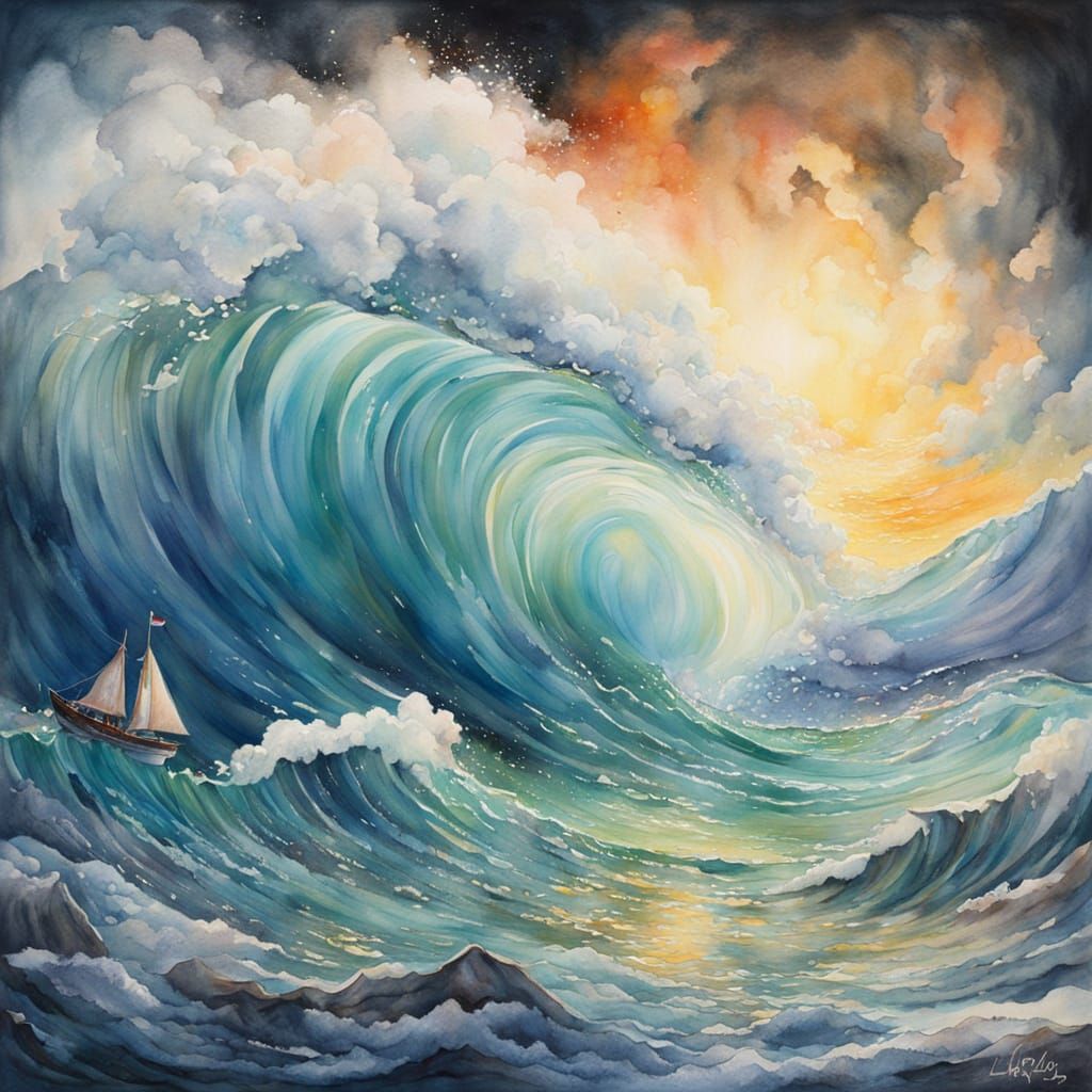 Watercolor Storybook Illustration of Enchanted Eight