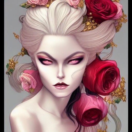 Decadent Portrait of Androgynous God in Rich Colors