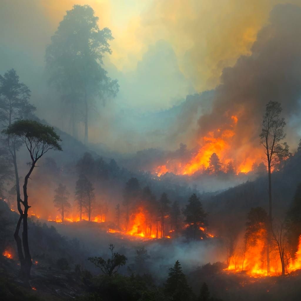 Hyperdetailed Forest Landscape in a Thomas Kinkade-Inspired ...