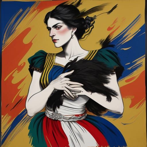 Oligarchy Flag in 19th-Century Romanticism Style