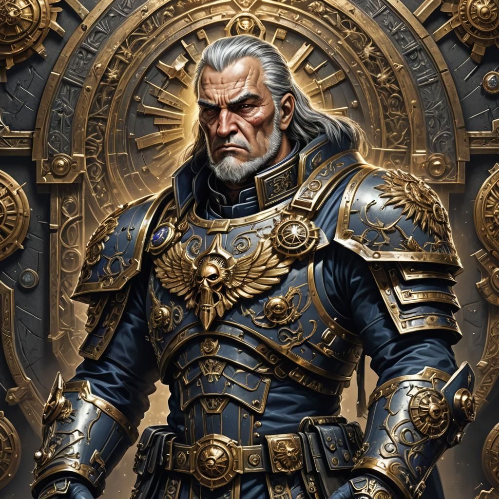 Warhammer 40k Sci-Fi Illustration: Battle-Scarred Commander