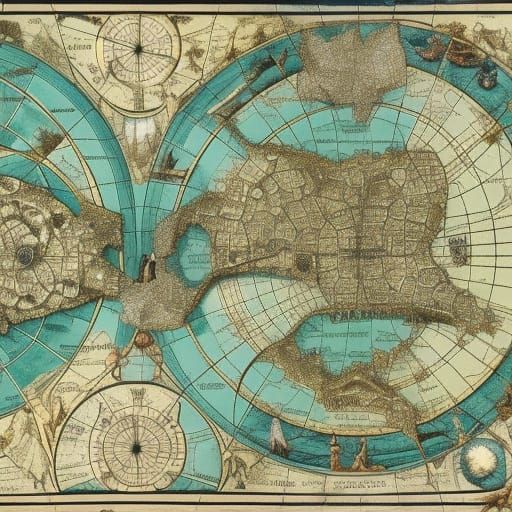 Aetherion Map: Hyperdetailed Photoillustration