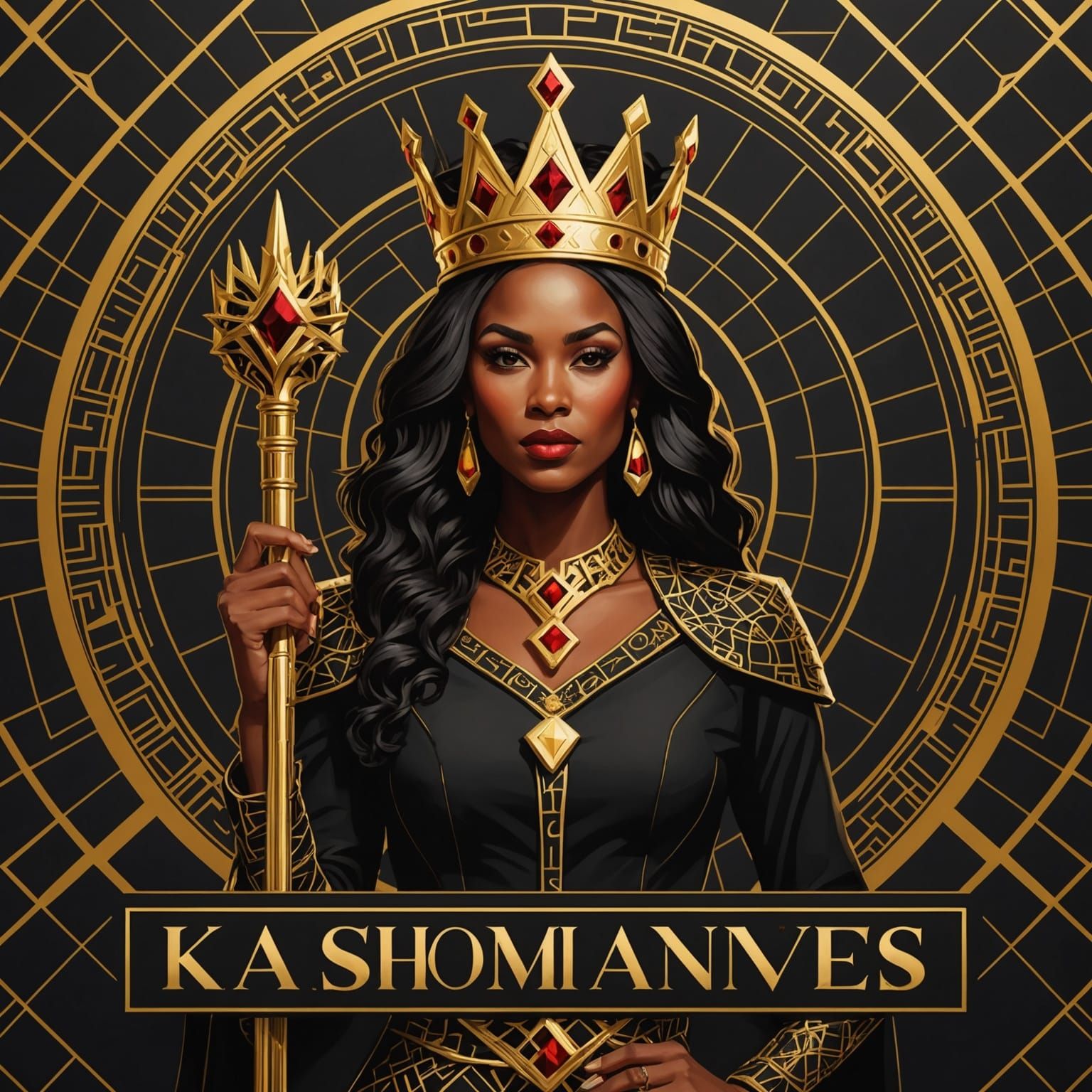 Empowered Woman with Scepter and Crown