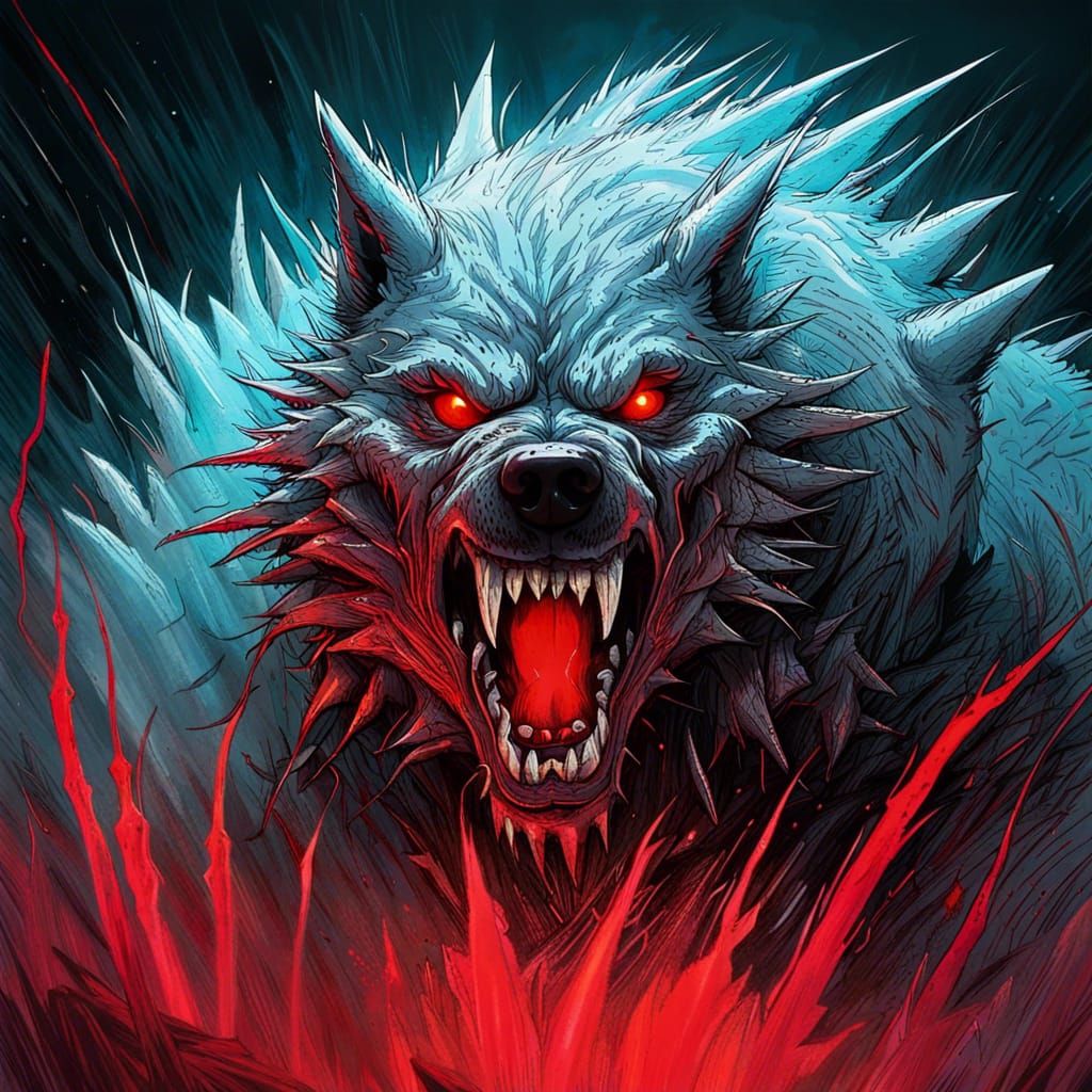 Horrifying Dire Wolf in Spiked Armor