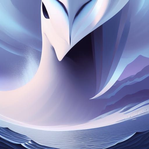 Snowcapped Landscape in Composite Art Style