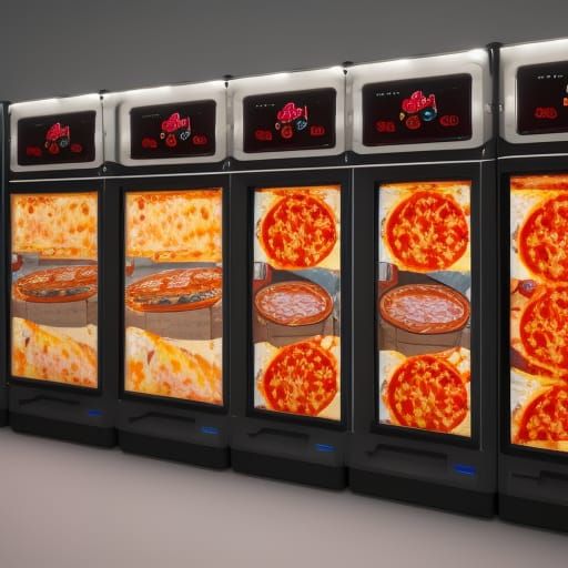 Pizza Vending Machines as Detailed Matte Painting