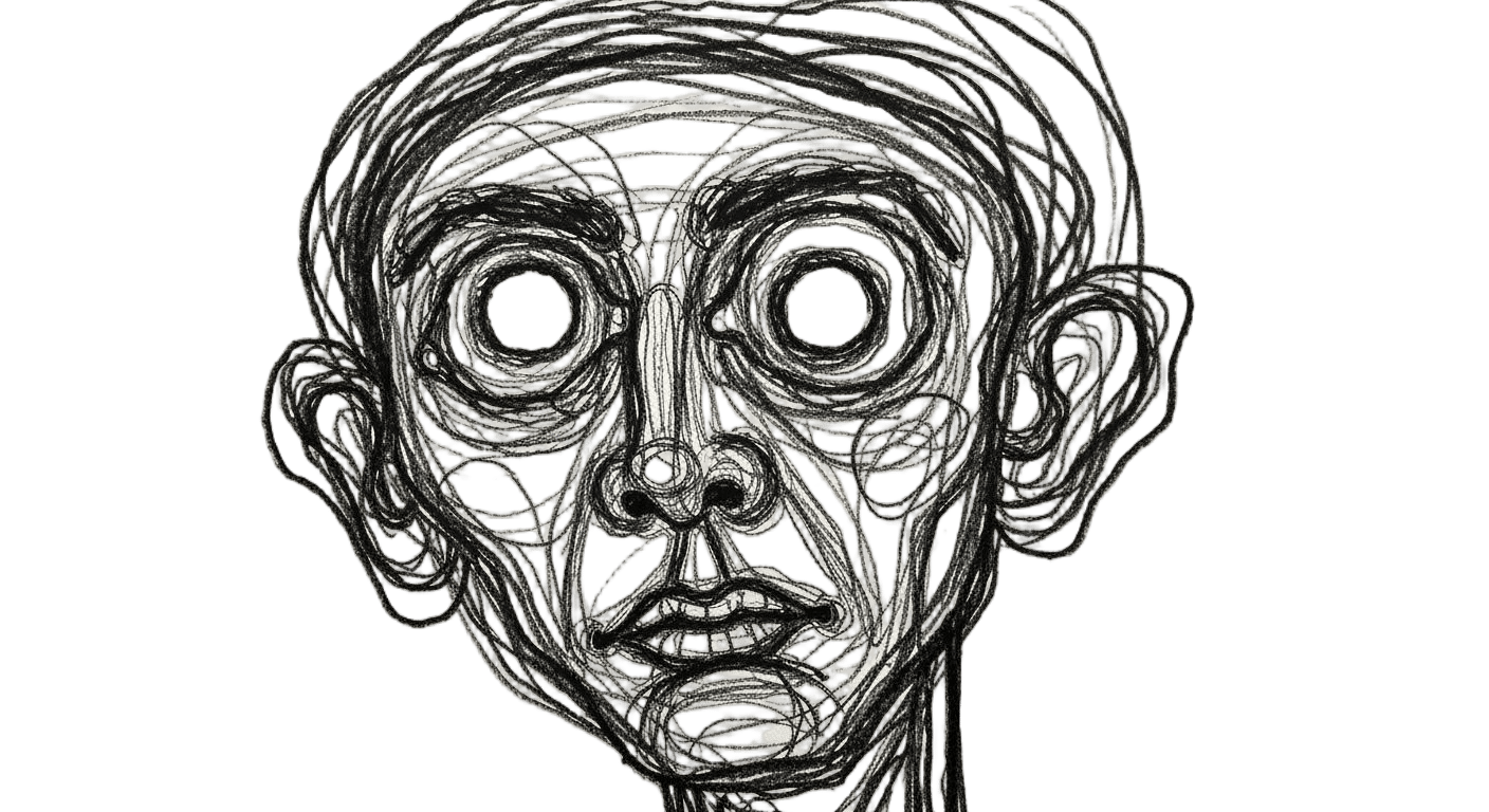 Charcoal Sketch of a Distorted Human Figure in Outsider Art ...