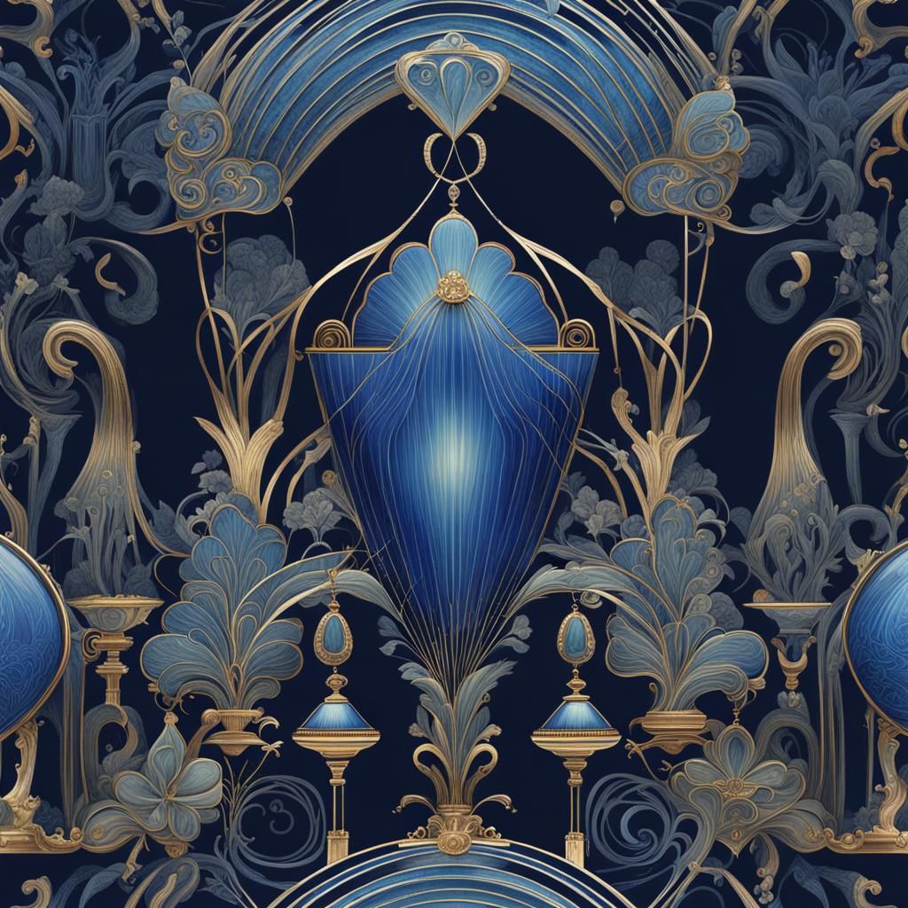 Epic Maximalist Painting Inspired by Art Deco and Bauhaus