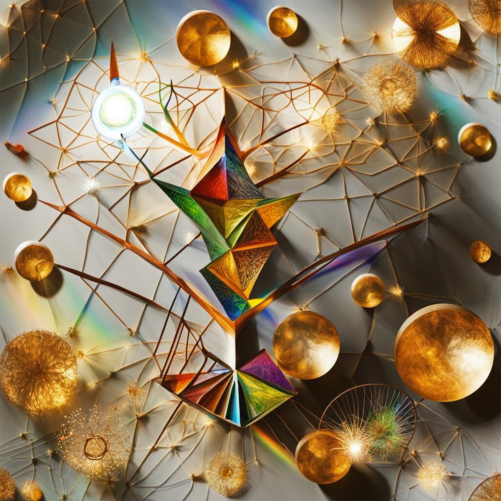 Sacred Geometry Temple Unfolds like a Starry Night Painting