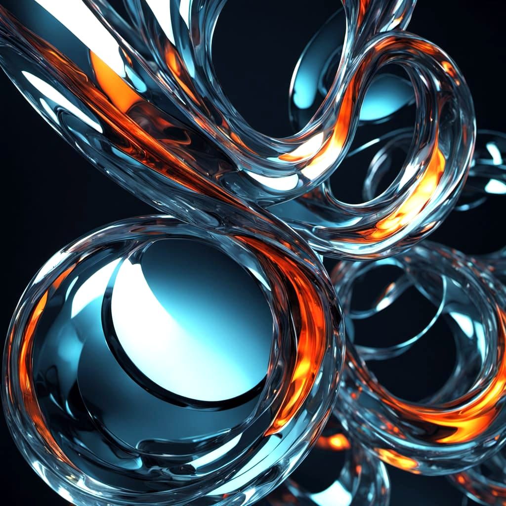 Vibrant Geometric Illusion in Liquid Glass