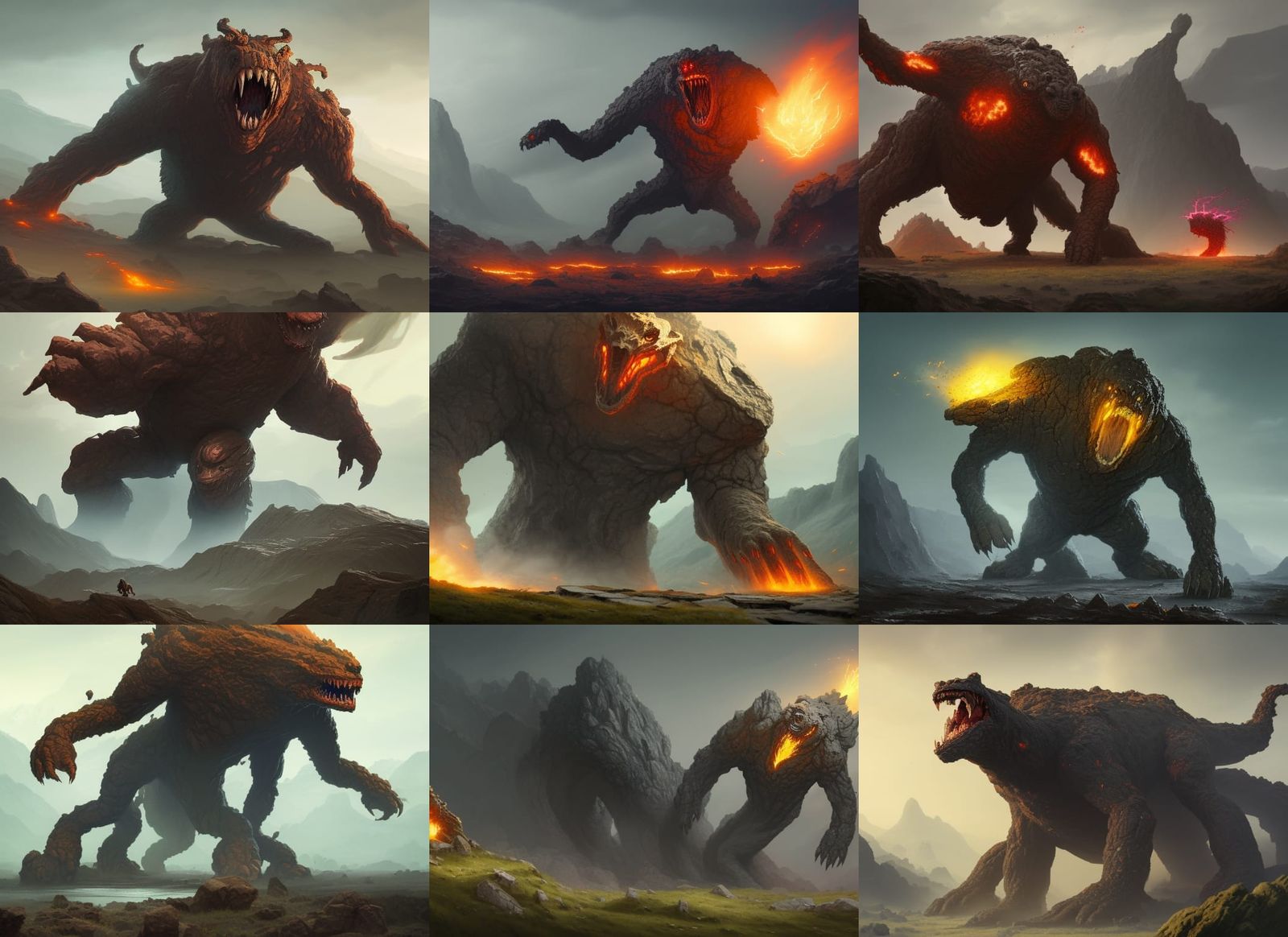 Earth Elemental Monster Concept Art in 8k
