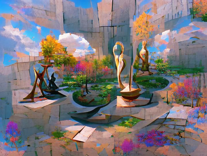 Magnificent Sculpture Garden with Dynamic Lighting