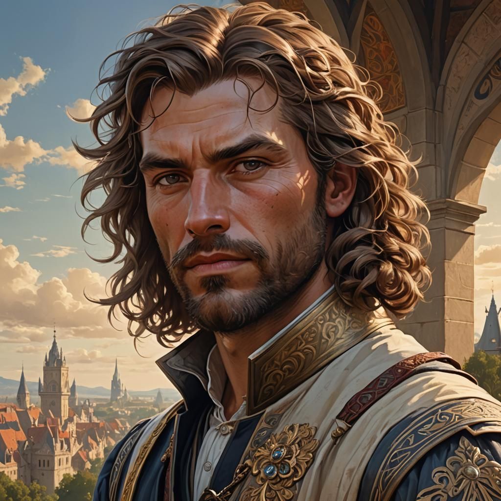 16th Century Portrait of Gyles Adams in Renaissance Style