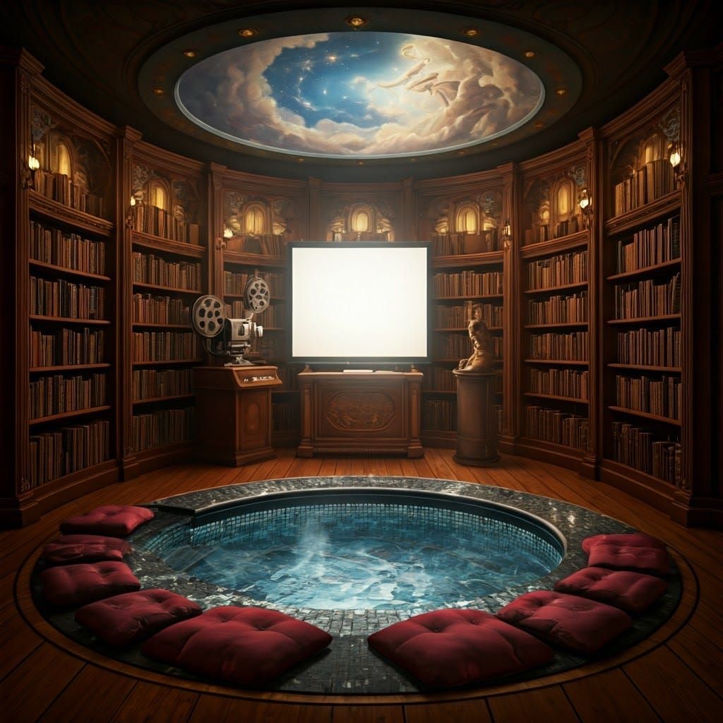 Victorian TARDIS Interior with Bookshelves, Movie Projector ...
