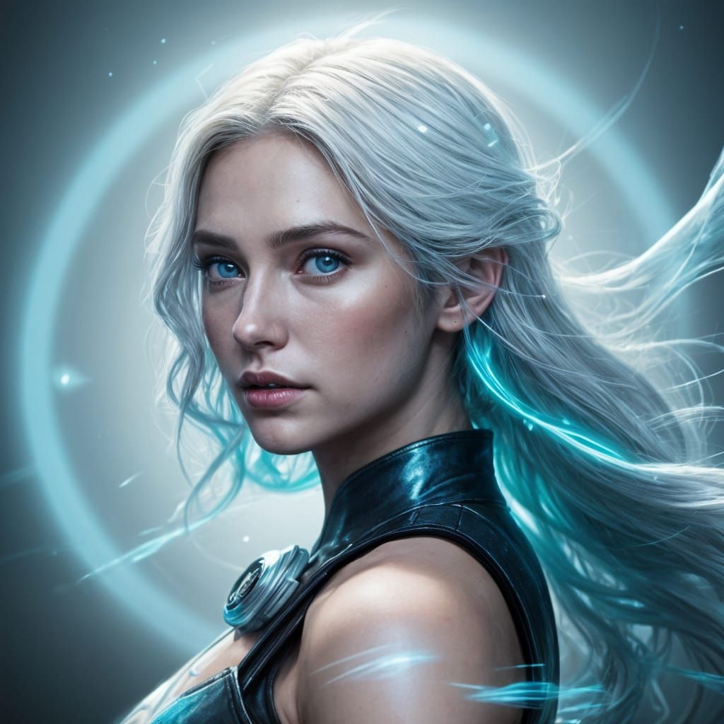 Ethereal Woman Made of Pure White Light