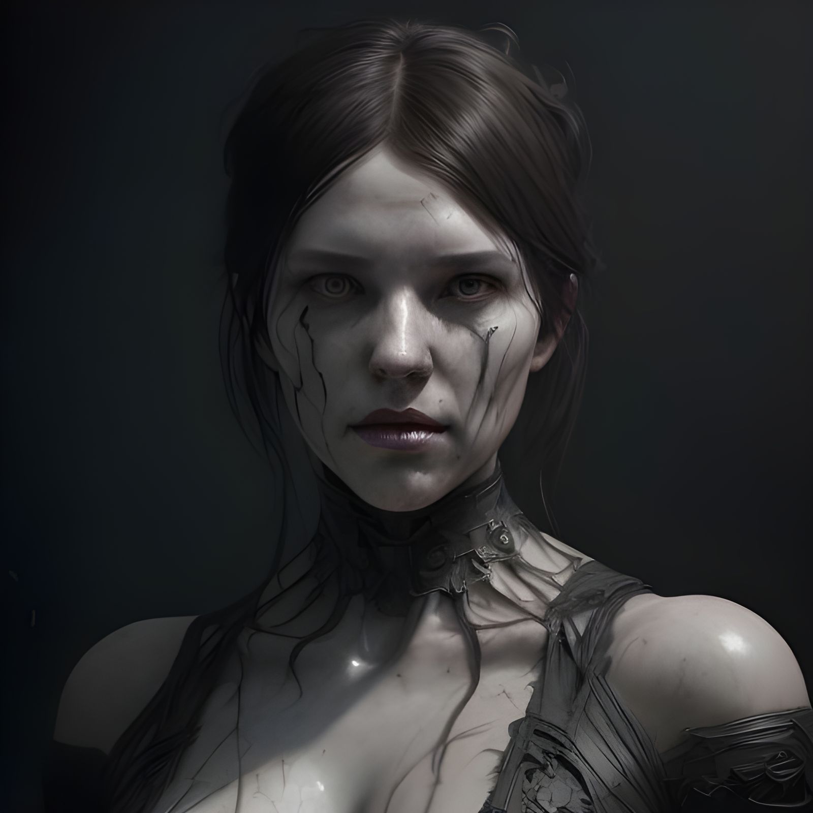 Ominous Macabre Portrait of a Faceless Person