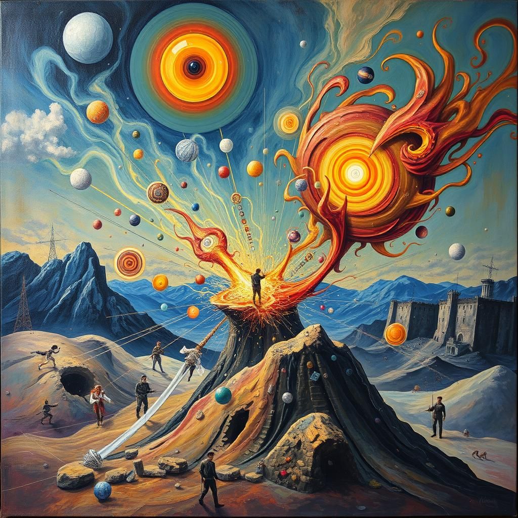 Surreal Biometric Imagineer Oil Painting in Tachism Style