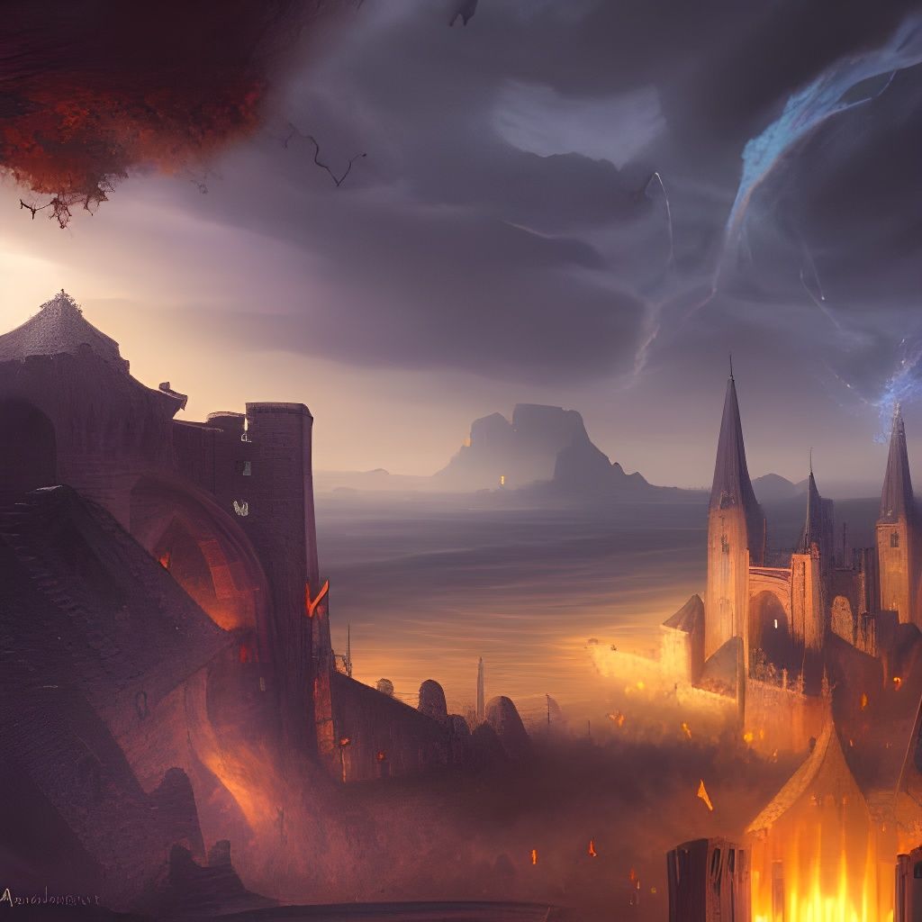 Medieval Portal to Battlefield Fantasy Concept Art