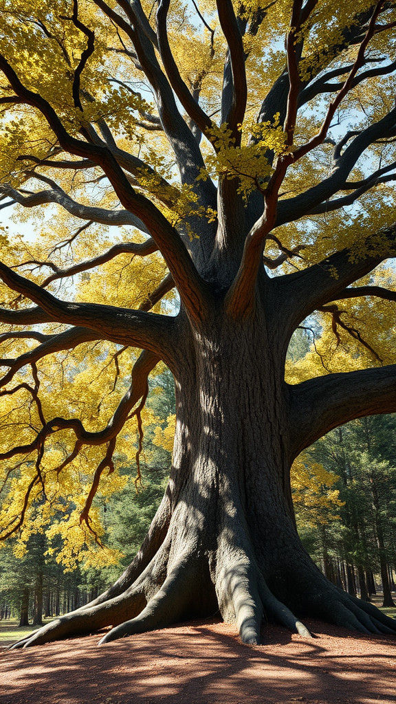 Majestic Ancient Oak Tree in National Park