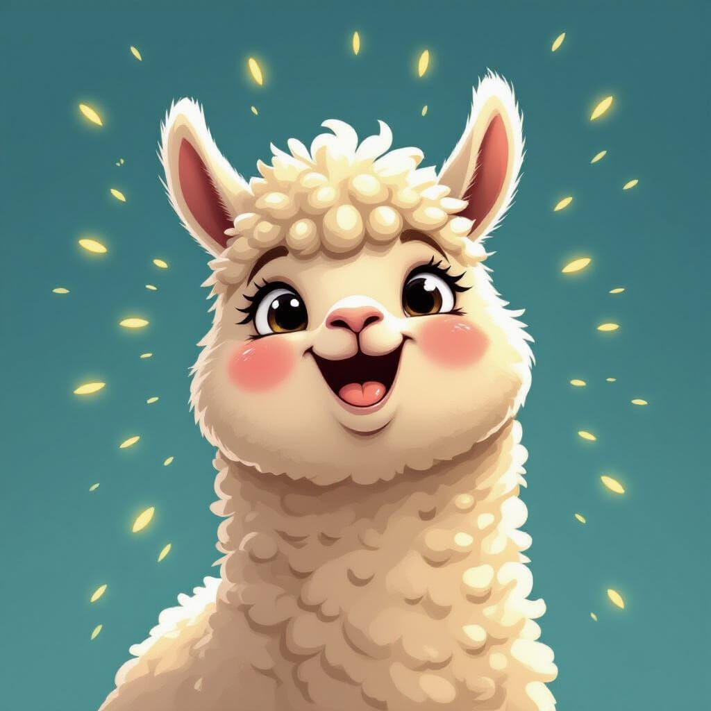 Elegant Llama Portrait in Academic Style