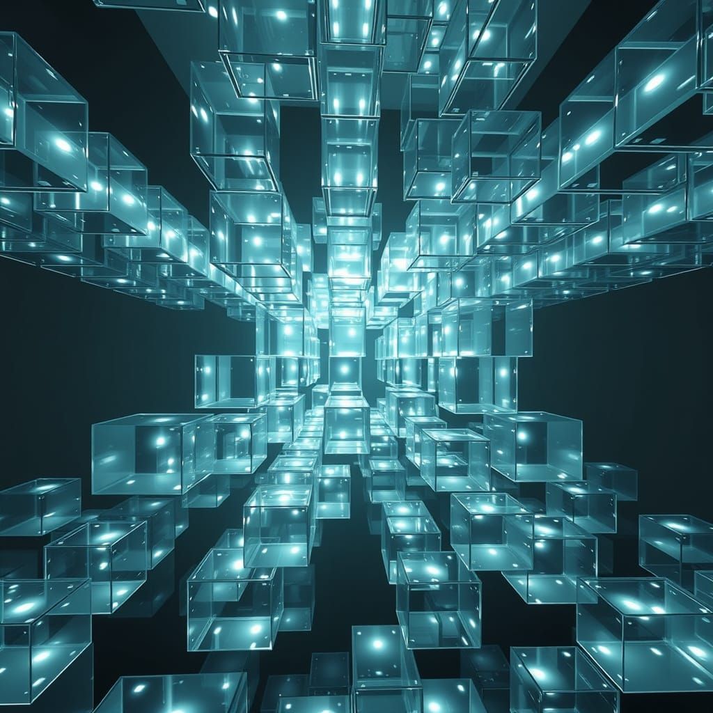 Crystal Labyrinth in Dimly Lit Environment