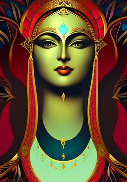 Indian Culture Digital Artwork in Renaissance Style
