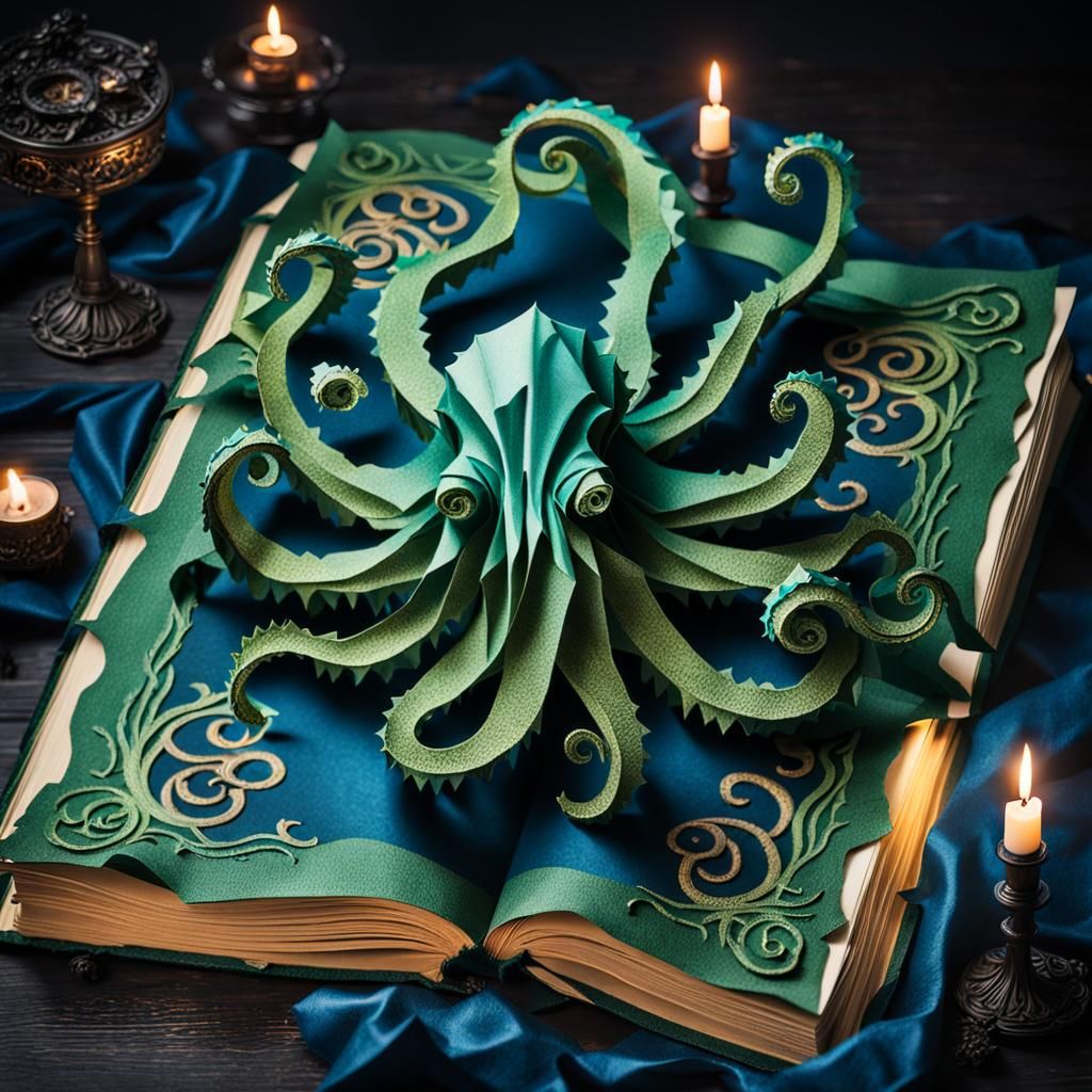 Paper Kraken Arising from Ancient Book