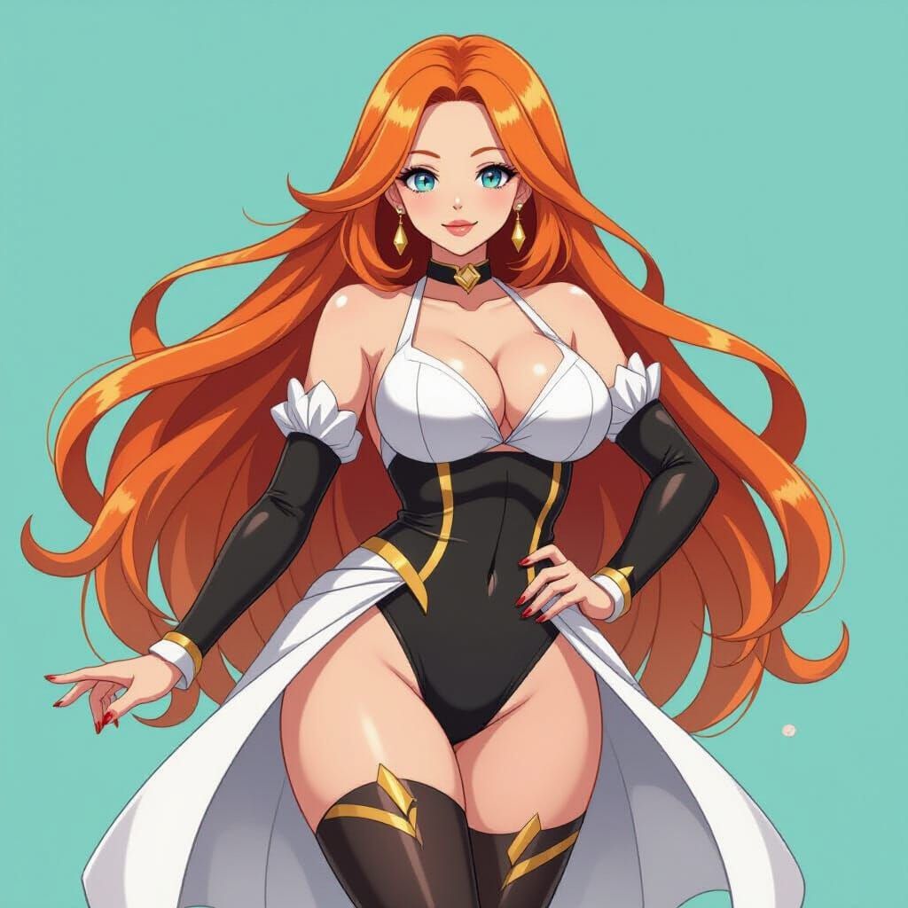 Curvy Woman in Nami's Outfit: Digital Art