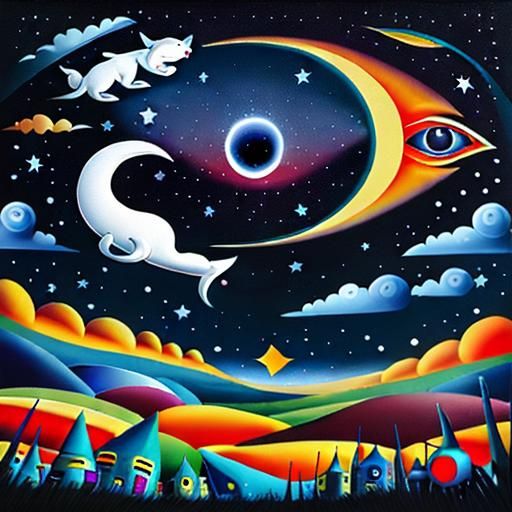 Animals Dance with Silver Stars: Peca Art Surrealism