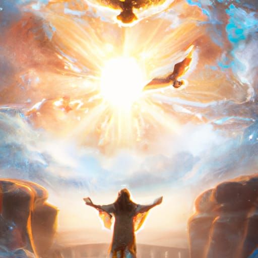 God Jesus Holy Spirit in Detailed Matte Painting