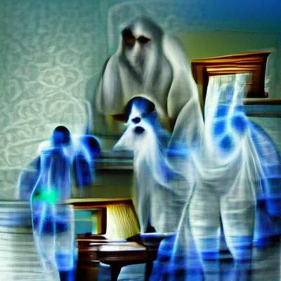 Ethereal Ghost Family Portrait in Vintage Style