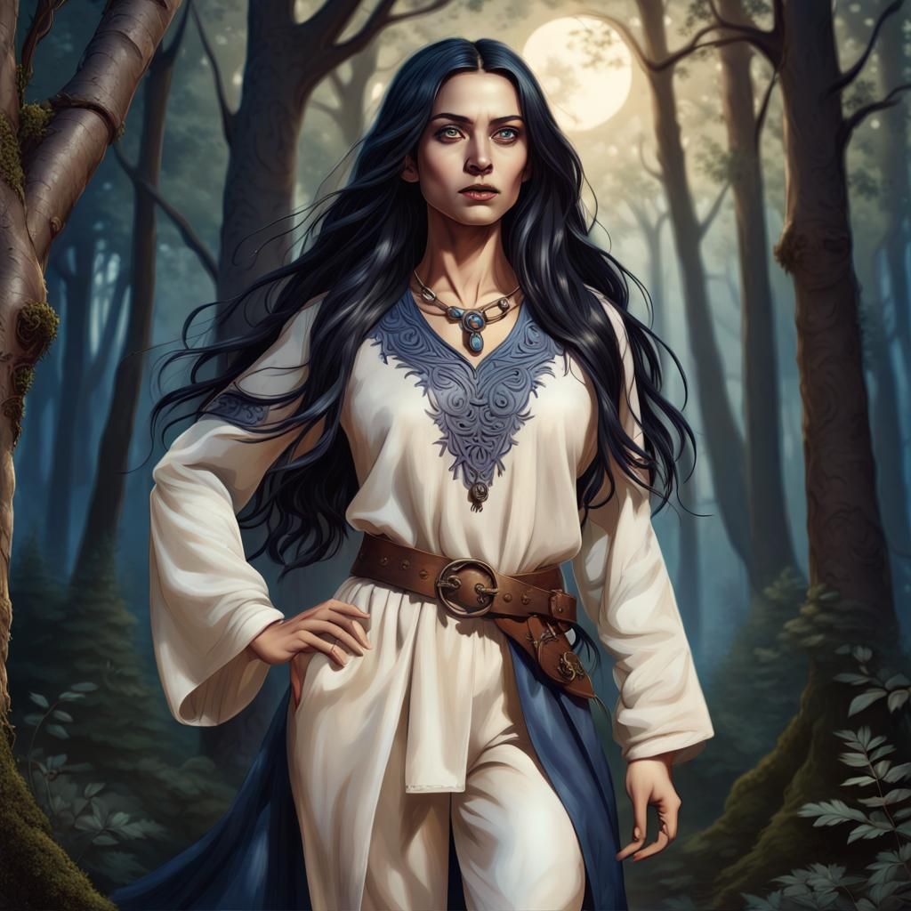 Kalashtar Druid Portrait in Hyperrealistic Style