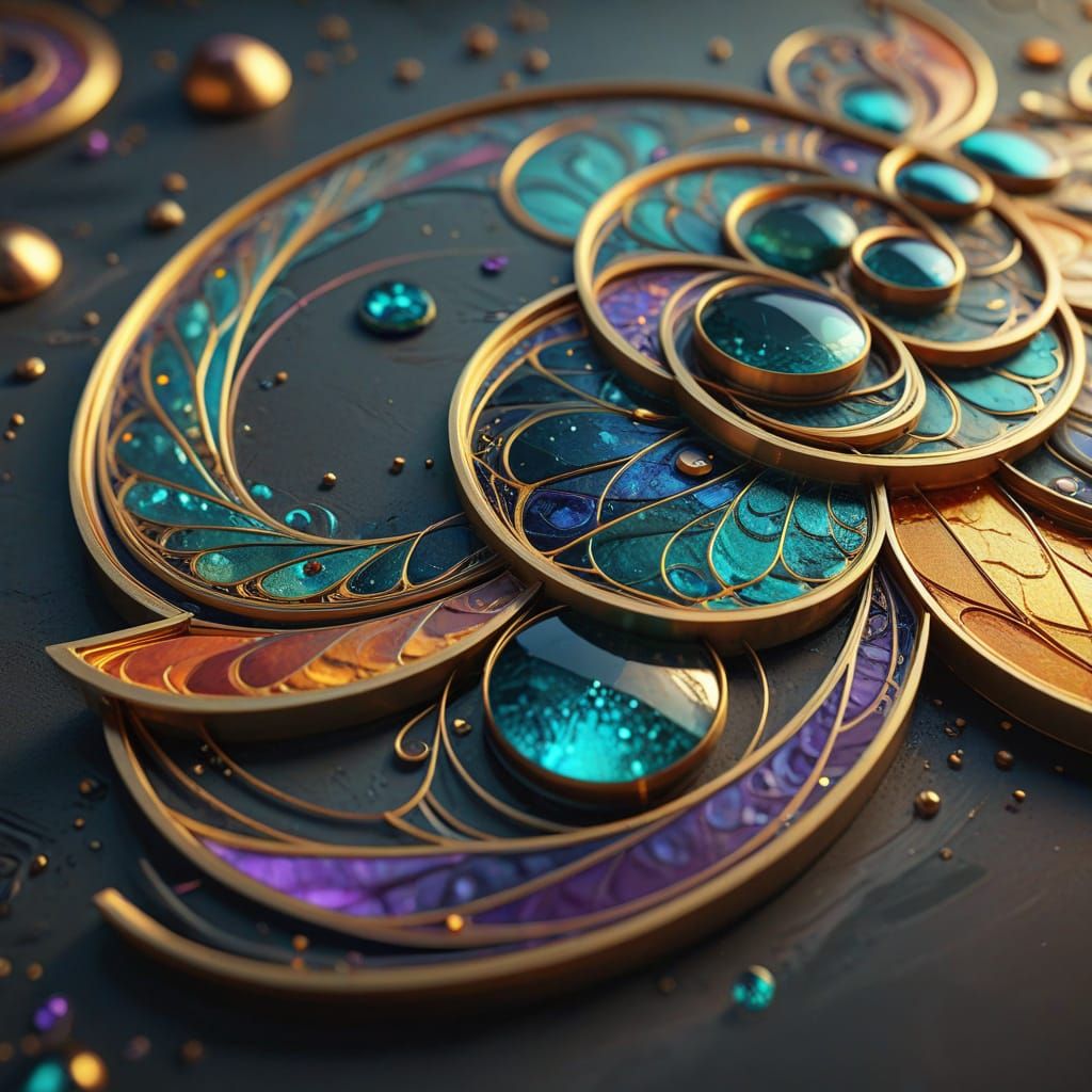 Vibrant Geometric Abstraction in Golden Hour