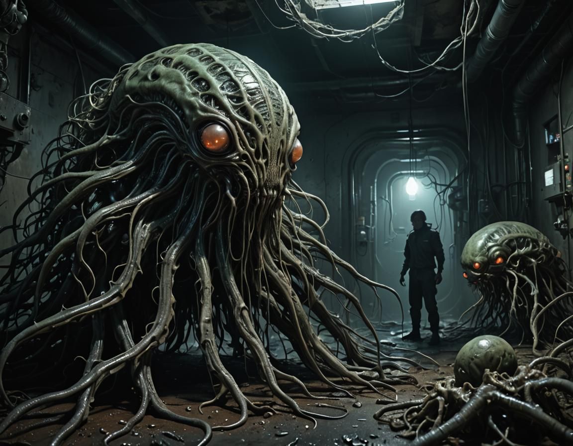 Grotesque Alien Invasion in Abandoned Laboratory