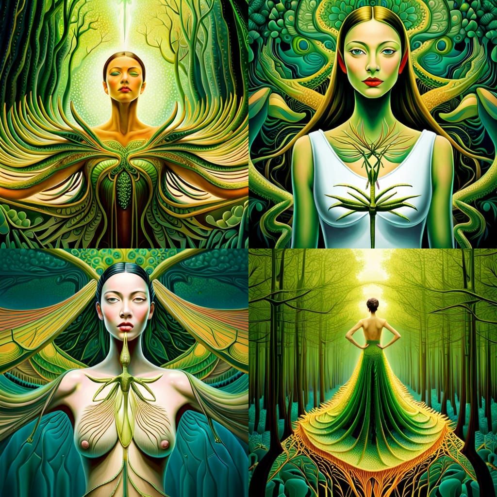 Praying Mantis Hybrid in Mycelium Network