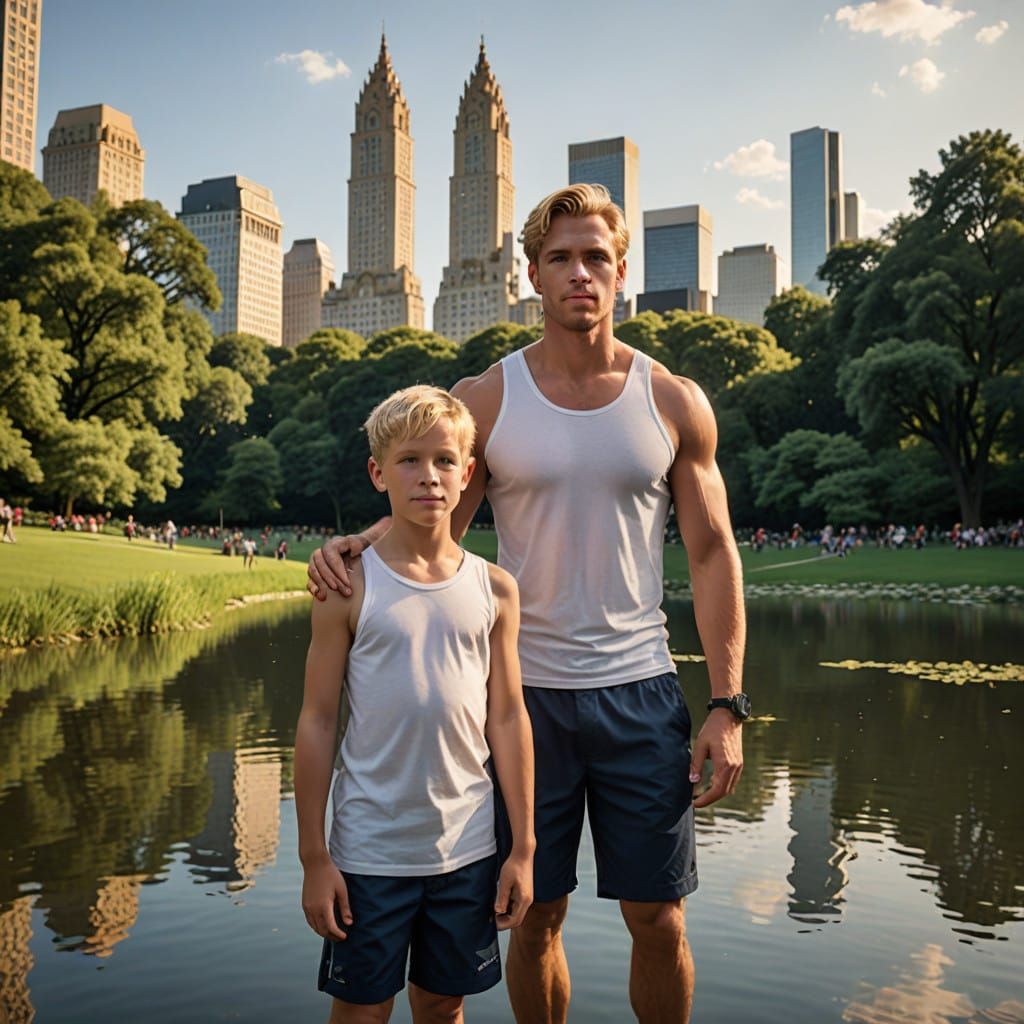 Doting Father and Son Enjoy a Fun-Filled Day at Central Park