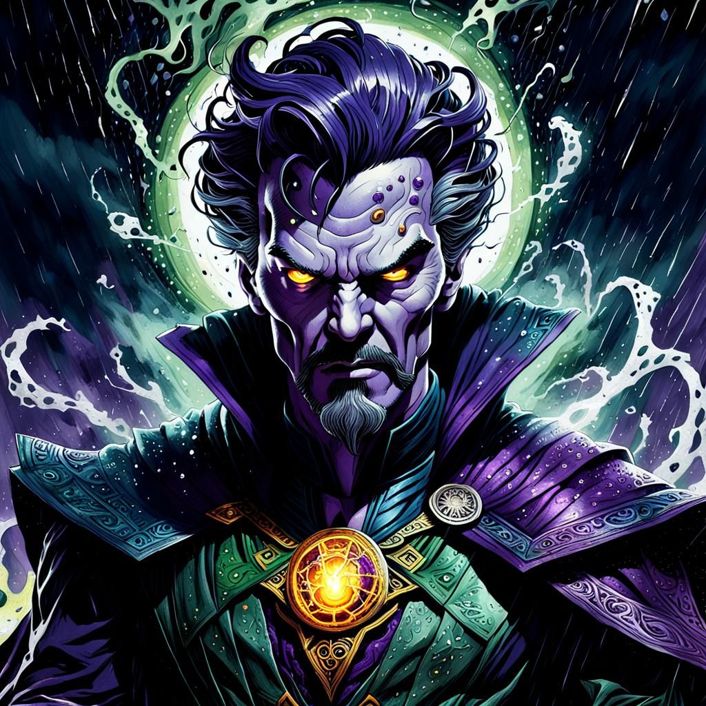Dr. Strange Summons Dormammu in Dark Fantasy Style