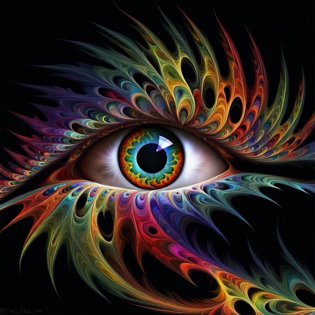 Colorful Fractal Eye Digital Painting