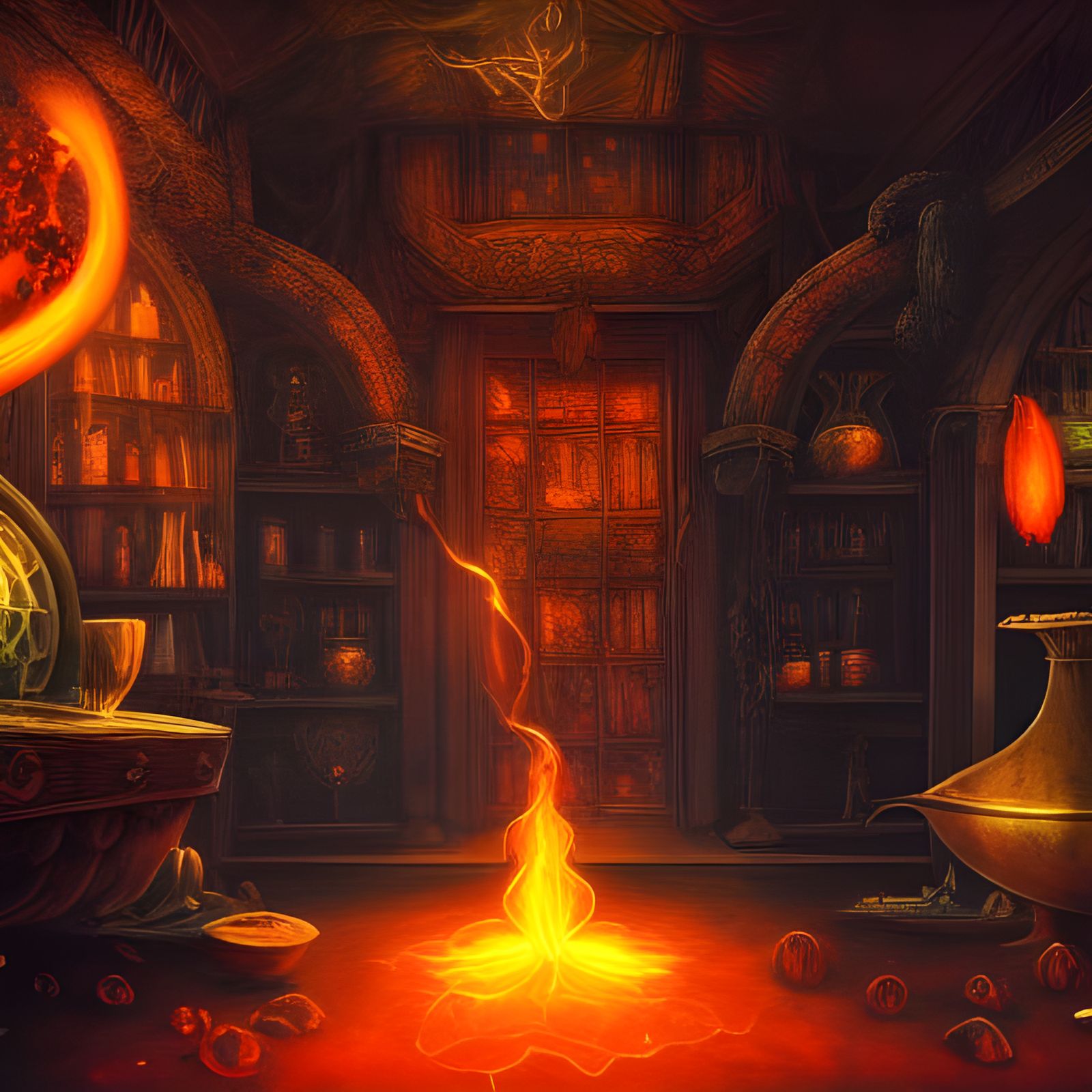 Glowing Cauldron in Alchemist's Workshop