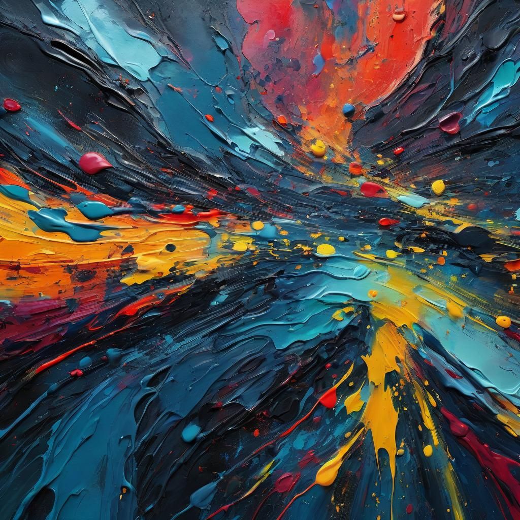 Vibrant Abstract Expressionism in Macro Photography