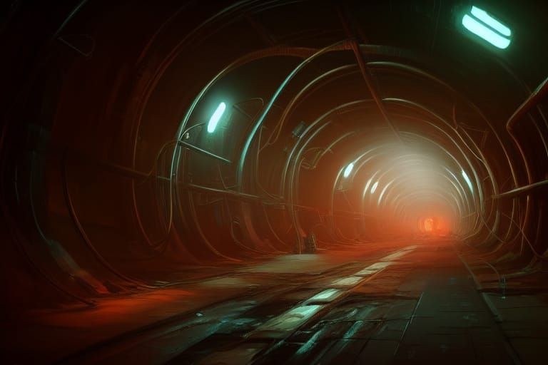 Detailed Utility Tunnels in Fantasy Concept Art