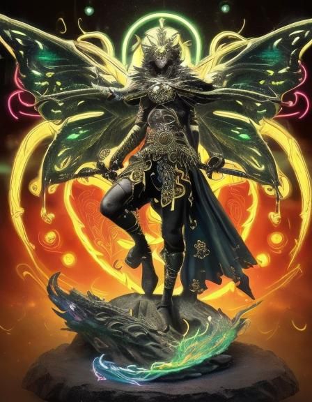 Celtic Naga Angel: Elemental Harmony in Digital Art