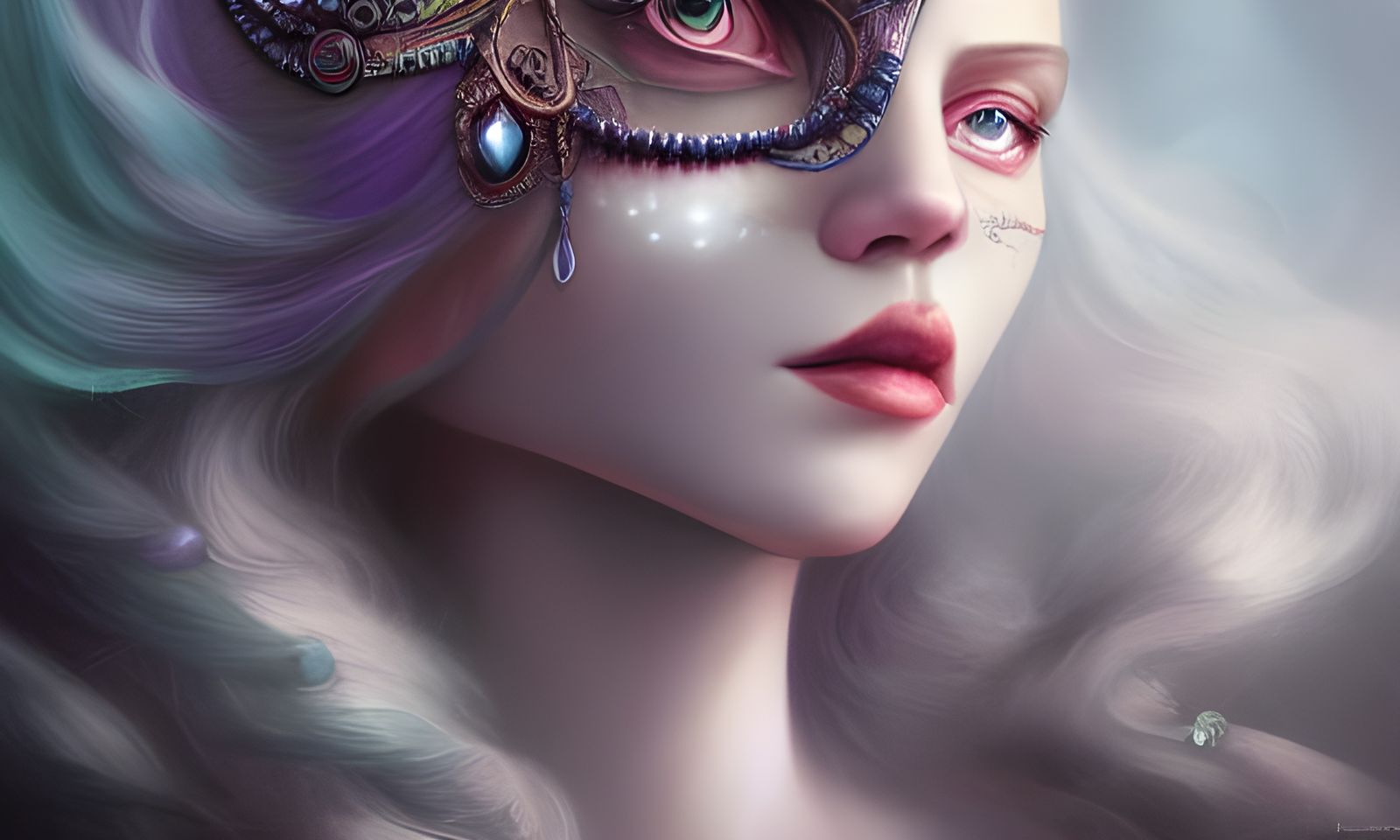 Warrior Queen Portrait in Ethereal Maximalist Style