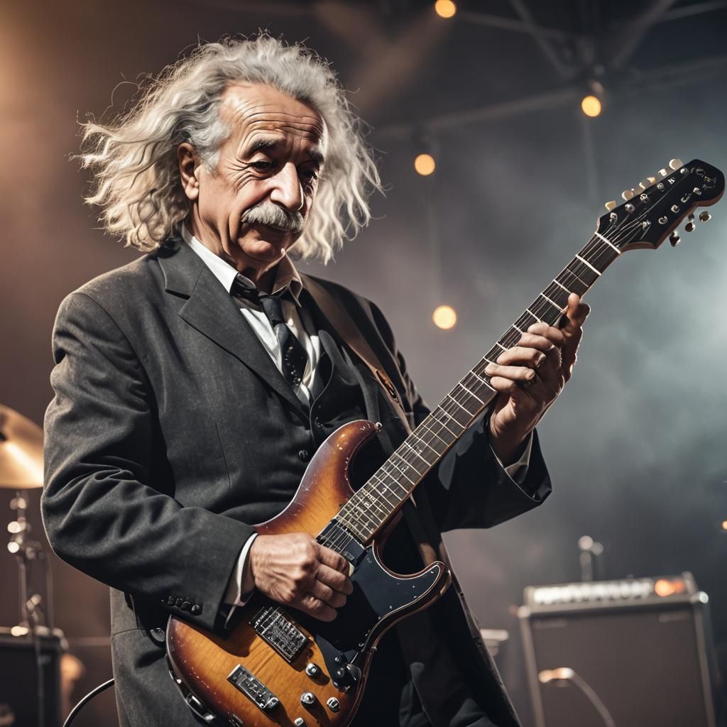 Einstein Rocks Out with Metal Band