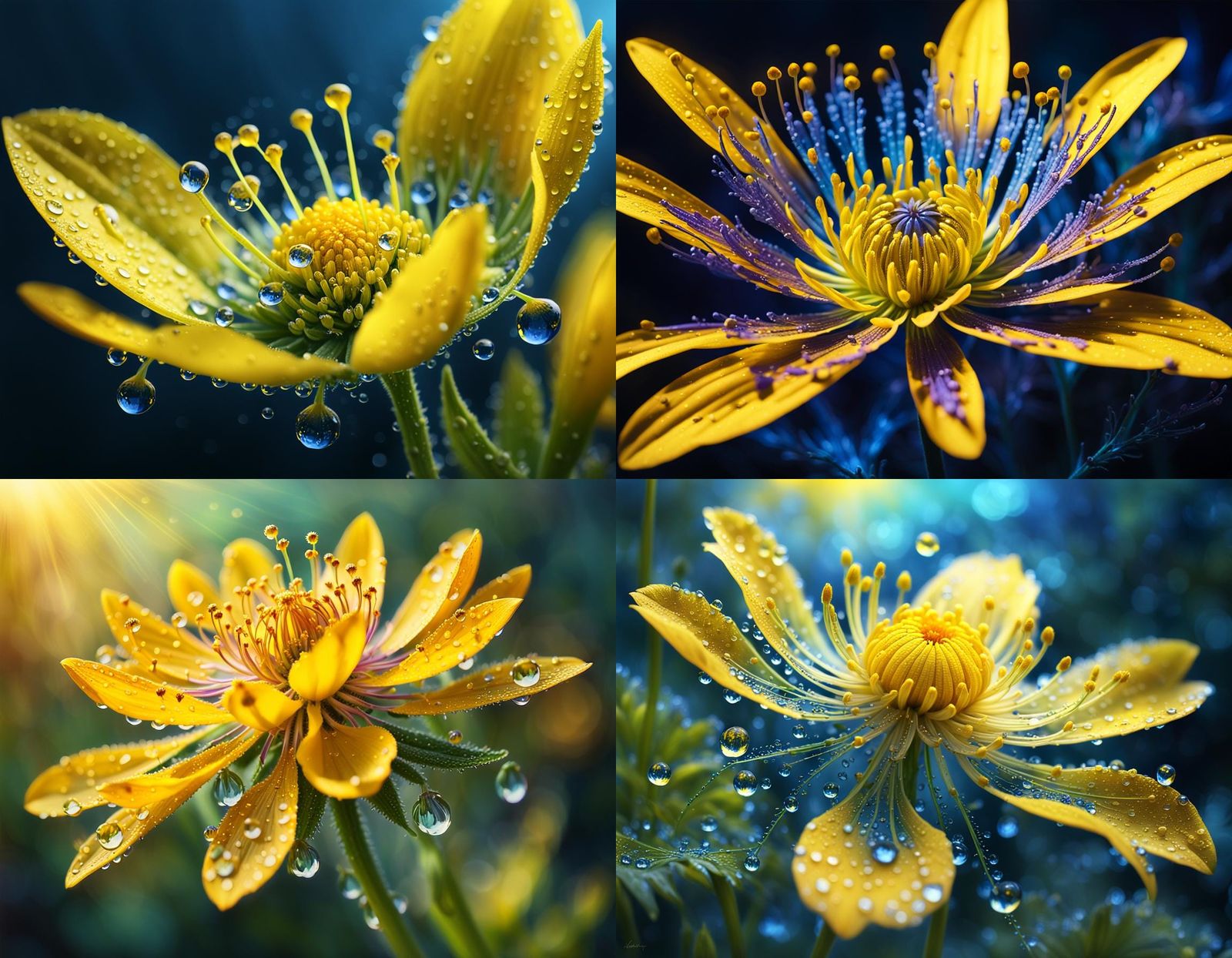 Detailed Photomicrograph of a Yellow-Weed Flower