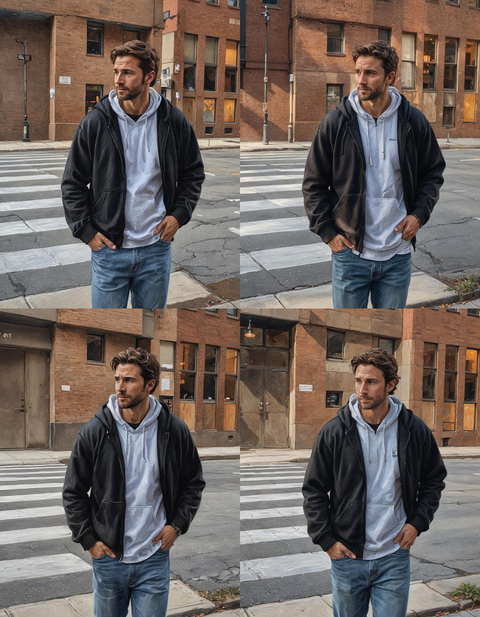 Photorealistic Portrait of a Man in Hoodie