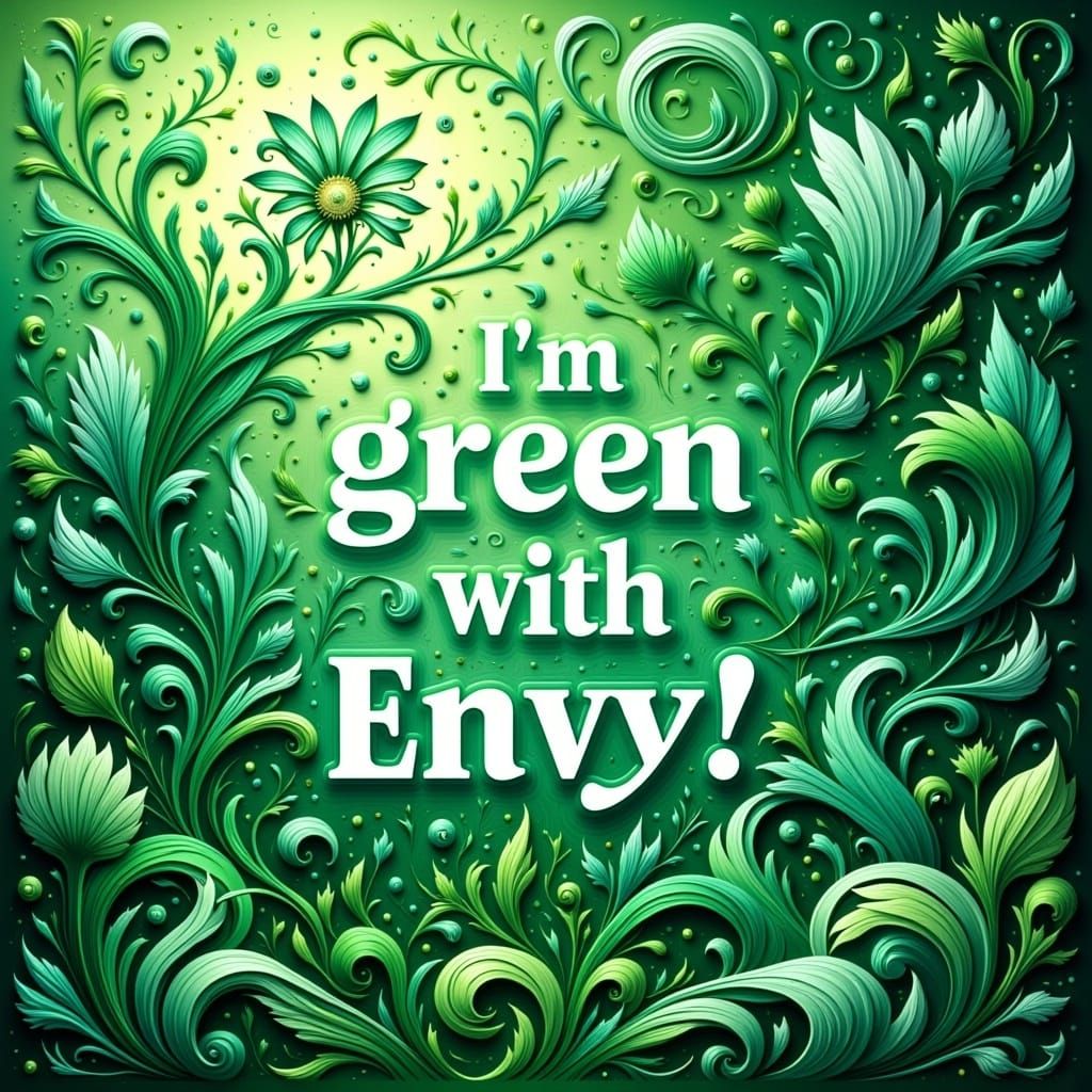 Ethereal Mannerist Scene in Vibrant Green Gradient